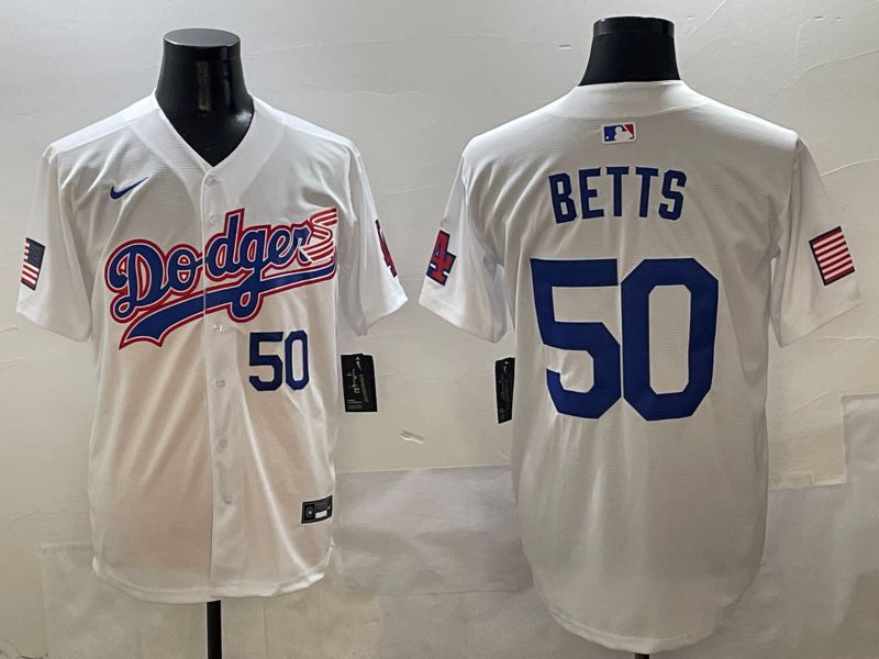 Men Los Angeles Dodgers #50 Betts White Second generation Joint Name Nike 2025 MLB Jersey style 4->los angeles dodgers->MLB Jersey